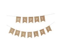 DECORNIJIA Guirlande Bannière en Toile de Jute 100 Jours à Suspendre Cordelette Décoration D’Anniversaire Bébé Banderole Fanions Vintage Réutilisable pour Fête et Shower