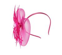 DECORNIJIA Headdress Plume Créatif Élégant Avec Serre-tête Arc Léger Pour Fête Et Mariage Femme Accessoire Chic Coiffure Avec Voilette Rose Flamboyant