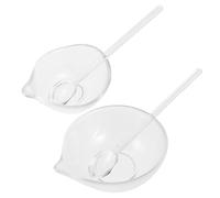 DECORNIJIA Kit Bol et Cuillère en Verre Transparent pour Masque Facial 1 Grand Bol à Mélanger Huiles Essentielles 2 Cuillères Transparentes Accessoires pour Soins du Visage et Salon de