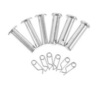 DECORNIJIA Kit de 3 Paires de Goupilles Fendues en Acier avec Clips en R, Fixation pour Crics Horizontaux 2 à 2,5 Tonnes, Goupilles D'attelage M8x35mm et M10x35mm, Accessoires de