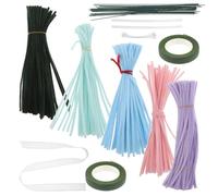 DECORNIJIA Kit de Cure-Pipes Fleuris Colorés pour Créations Artisanales Tiges Chenille Douces et Flexibles 1 Lot pour Bricolage Floral et Décorations de Noël Fournitures DIY pour Garçon