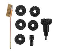 DECORNIJIA Kit de Nettoyage de Moyeu de Roue Noir avec Brosse Métallique, 5 Disques Abrasifs et Outil de Dérouillage Compatible Perceuse, pour Entretien et Resurfaçage des Rotors de Frein