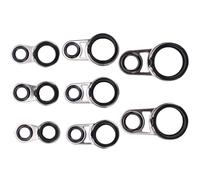 DECORNIJIA Kit de Réparation pour Canne à Pêche Surfcasting Anneaux Guides en Acier Inoxydable, Embouts Renforcés, Accessoires Portables Adaptés la Pêche en Mer Bateau