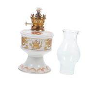 DECORNIJIA Lampe à Huile Vintage Double Dragon Petit Format En Céramique Avec Cheminée En Verre, Lampe à Pétrole Retro Pour Décoration Intérieure, Éclairage Longue Durée Pour Pendaison De Crémaillère,