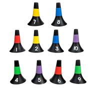 DECORNIJIA Lot de 10 Cônes de Balisage Football 23 Cm en PE Couleur Vive, Matériel D'entraînement Professionnel Portable pour Agilité et Coordination Sportive