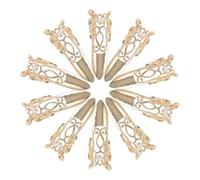 DECORNIJIA Lot de 10 Griffes D'ongles Ajustables Style Reine Antique en Métal Doré, Bagues Protectrices Ouvertes pour Cosplay, Nail Art Rétro et Fêtes Costumées, Accessoires Légers