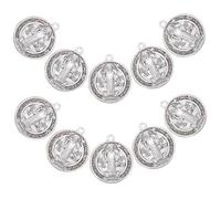 DECORNIJIA Lot De 10 Pendentifs Métalliques Croix Saint Benoît Alliage De Zinc Argenté, Créations Diy Pour Bijoux Religieux, Porte-clés Et Bracelets, Présent Spirituel Protection Au Quotidien