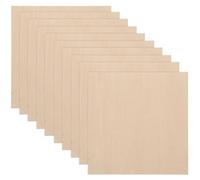 DECORNIJIA Lot de 10 Planches de Tilleul Vierges 150x150 Mm pour Loisirs Créatifs, Plaques de Bois Naturel Non Finies, Surfaces Lisses pour Maquettes Architecturales, Modélisme Avion