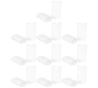 DECORNIJIA Lot de 10 Tubes Transparents Blancs Anti-transpirants Compacts en Plastique Solide pour Crème Déodorante Voyage et Soins Personnels