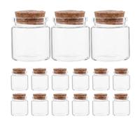 DECORNIJIA Lot de 15 Mini Bouteilles en Verre Transparent 50 ML avec Bouchon en Liège Fioles Décoratives pour Messages Fleurs Séchées et Vœux Petits Pots pour Mariage Fête et Loisirs