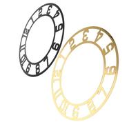 DECORNIJIA Lot de 2 Autocollants Muraux Décoratifs pour Cadran D'horloge Rond en Acrylique Miroir, Chiffres Arabes, Diamètre 25 Cm Doré Clair et 20 Cm Noir, pour Salon, Entrée,