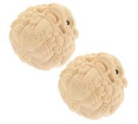 DECORNIJIA Lot de 2 Balles de Massage en Bois de Buis Lisse Petites Boules Relaxantes pour Mains et Paumes Boules D’Entraînement Portables pour Soulager Stress et Tensions Musculaires
