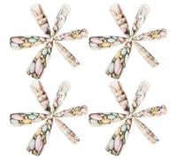 DECORNIJIA Lot de 2 Boîtes de Faux Ongles à Coller Carrés pour Pâques, Motifs Lapin Mignons, Manucure French, Autocollants Réutilisables pour Femmes et Filles, Nail Art Festif pour
