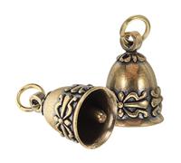 DECORNIJIA Lot de 2 Clochettes en Laiton Vintage Petites Cloches Décoratives à Suspendre Ornements pour Carillons à Vent Porte-Clés et Décorations de Mariage ou Noël Clochettes