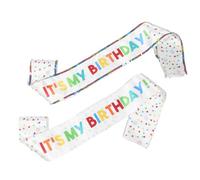 DECORNIJIA Lot de 2 Écharpes D'anniversaire en Satin 82cm Paillettes, Inscription «c'est Mon Anniversaire», Accessoires pour Fête D'anniversaire Filles et Femmes, Décoration Fête