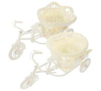 DECORNIJIA Lot de 2 Ornements pour Tricycle en Rotin Paniers Décoratifs Miniatures pour Mariage et Fête Décoration Intérieure Artisanale Style Créatif Tricycle Couleurs Couleur Aléatoire