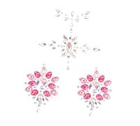 DECORNIJIA Lot de 2 Sets de Bijoux de Corps Strass Visage Poitrine, Autocollants Corporels Décoratifs, Autocollants Adhésifs Brillants pour Festivals et Fêtes