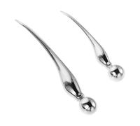 DECORNIJIA Lot de 2 Sticks de Massage Contour des Yeux en Métal Argenté Applicateurs Précis pour Crèmes et Sérums Mini Bâtonnets Compacts pour Soin Visage et Rituel Beauté Quotidien