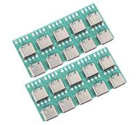 DECORNIJIA Lot de 20 Cartes USB Type-C 3.1 Connecteurs Femelles et Carte de Conversion PCB, Répartiteur USB-C pour Câbles de Données DIY, Compatible Transmission Rapide pour Applications