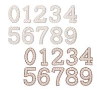 DECORNIJIA Lot de 20 Chiffres Nacrés à Repasser en Perles pour Décoration de Paquet et Chapeaux, Application Facile et Design Élégant pour Personnaliser Vos Accessoires
