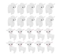 DECORNIJIA Lot de 20 Figurines Miniatures de Moutons en Résine, Agneaux Décoratifs 1ère Position Debout et 2ème Regard Arrière, Micro-Paysage Artisanal pour Jardin, Bonsaï et