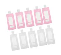 DECORNIJIA Lot de 20 Pochettes de Voyage Souples 90 Ml Étanches pour Shampoing et Lotion, Petits Sachets Rechargeables Rose et Blanc, Toilette et Voyage Transport Facile