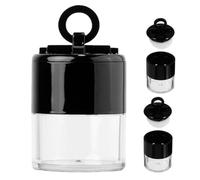 DECORNIJIA Lot de 3 Boîtes à Poudre en Vrac 10 G avec Houppette Noire, Contenants Rechargeables pour Femmes, pour Retouches Maquillage en Voyage