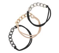 DECORNIJIA Lot de 3 Élastiques Métalliques pour Queue de Cheval Bracelets Élastiques Extensibles sans Pli Manchettes Tressées Minimalistes en Métal Doré Accessoires Cheveux Femme