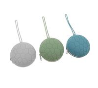 DECORNIJIA Lot de 3 Pochettes à Sucette en Silicone Imperméables Fermeture Éclair Compactes et Portables pour Rangement Hygiénique en Voyage et à Couches - Couleurs Gris Vert Bleu Fumé