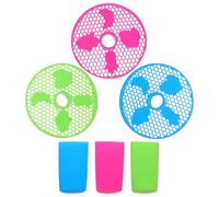 DECORNIJIA Lot de 3 Sets de Poignées en Silicone Colorées avec Bacs Récupérateurs Anti-déversement Compatibles Ninja Slushie Fs301 Fs300, Accessoires Solide pour Machine à Granita et Usage