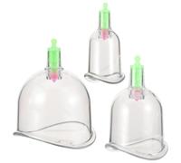 DECORNIJIA Lot De 3 Ventouses à Vide Pour Thérapie Par Ventouses, Plastique Solide, Bords Lisses, Soulagement Des Douleurs Articulaires, Usage Corps, Accessoires Santé