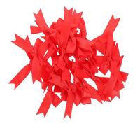 DECORNIJIA Lot de 30 Petits Nœuds Rouges Faits Main en Ruban Tissé, Accessoires Décoratifs pour Emballage Présent, Loisirs Créatifs et Décorations Mariage, Nœuds DIY Résistants et Élégants