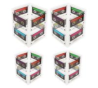 DECORNIJIA Lot de 4 Boîtes à Bonbons en Plastique Style Années 80 Multicolores Grand et Petit Format Boîte D’Emballage Présent Multifonction pour Décoration Fête Rétro et Anniversaire