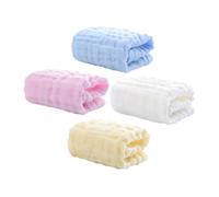 DECORNIJIA Lot de 4 Débarbouillettes Carrées en Coton Pur pour Bébé Garçon Fille, Absorbantes et Douces, Six Couches, Multi-usages pour Visage et Salive, Couleurs Pastel, Articles