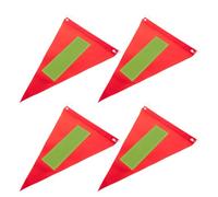 DECORNIJIA Lot de 4 Drapeaux de Sécurité Réfléchissants pour Vélo Garçon et Filles 207 X 282 CM Accessoires Haute Visibilité pour Trottinette et Remorque Signalisation Triangulaire