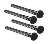 DECORNIJIA Lot De 4 Houppettes Cosmétiques De Champignon, Éponge à Maquillage Noire, Utilisation Humide Et Sèche, Accessoire De Beauté Portable Pour Visage