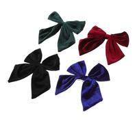 DECORNIJIA Lot de 4 Pinces à Cheveux en Velours 15 CM Grandes Pinces à Nœud pour Petites Filles Accessoires Cheveux Mignons Multicolores pour Fêtes et Usage Quotidien