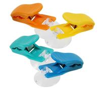 DECORNIJIA Lot de 4 Pinces à Ventouse Réutilisables en Plastique Coloré Support Multifonction pour Suspendre Serviettes et Accessoires Fixation Rotative Cuisine et Salle de Bain Rangement