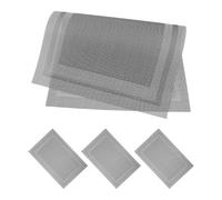DECORNIJIA Lot de 4 Tapis de Table pour Manucure en Tissu Tissé Russe, Repose-mains Noir Souple Antidérapant, Tapis de Travail Portable pour Nail Art et Salon Professionnel,