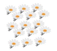 DECORNIJIA Lot de 48 Pinces à Cheveux Marguerite Mini Barrette à Fleurs Artificielles Jaune Soleil Petites Pinces Fleuries pour Filles et Femmes Accessoires Décoratifs pour Fêtes et