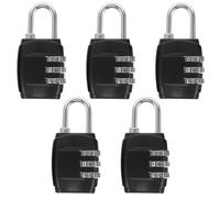 DECORNIJIA Lot De 5 Cadenas À Combinaison Pour Bagages Armoires Extérieur Clôture Portail Voyage En Métal Noir