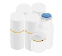 DECORNIJIA Lot De 5 Flacons Applicateurs Éponge 20 Ml Rechargeables Éponge Non Tissée, Flacons Plastique Blancs à Bouchon Or, Pour Huiles Essentielles, Lotions, Parfums Et Voyage