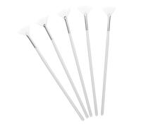 DECORNIJIA Lot De 5 Pinceaux Applicateurs De Masque Facial Éventail Taille Moyenne Fibres Synthétiques Blanches Pour Esthéticiennes Soins Visage Maison Et Voyage Manche Long