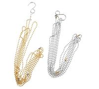 DECORNIJIA Lot de 6 Chaînes de Mesure en Métal Argenté et Doré pour Filet de Volley-Ball, Accessoire d'Arbitre Précis pour Positionnement Hauteur Standard 250 CM, Outil Portable Entraînement