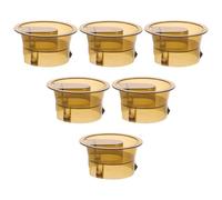 DECORNIJIA Lot de 6 Couvercles de Pichet en Plastique pour Carafe à Eau Bouchons de Rechange Résistants Couleur Rayée Marron Compatibles Carafes en Verre Usage Quotidien et Boissons