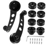 DECORNIJIA Manivelles de Fenêtre Auto Aluminium Poignées de Porte Robustes avec Adaptateurs Accessoires Intérieurs pour Levage Manuel des Vitres Kit de Remplacement Gauche et Droite Noir