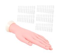 DECORNIJIA Mannequin Main Manucure Silicone Flexible avec Capsules Faux Ongles Outil Pratique pour Entraînement Nail Art et Décoration DIY Réutilisable et Facile à Nettoyer Modèle Gauche