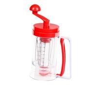 DECORNIJIA Manuel de Pâte à Gâteau avec Mélangeur Intégré Entonnoir Large pour Cupcakes Muffins et Pancakes Séparateur de Ergonomique Rouge