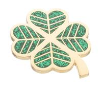 DECORNIJIA Marqueur de Balle de Golf en Fer Robuste Design Trèfle Pailleté Vert Marqueur Portable sans Clip Accessoire Pratique pour Golfeurs Présent Original pour Femmes et Hommes