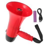 DECORNIJIA Megaphone Portable Pliable Rouge Amplificateur de Voix avec Microphone Enregistrement et Fonction Alarme pour Guide et Commerçant Couleur Aléatoire